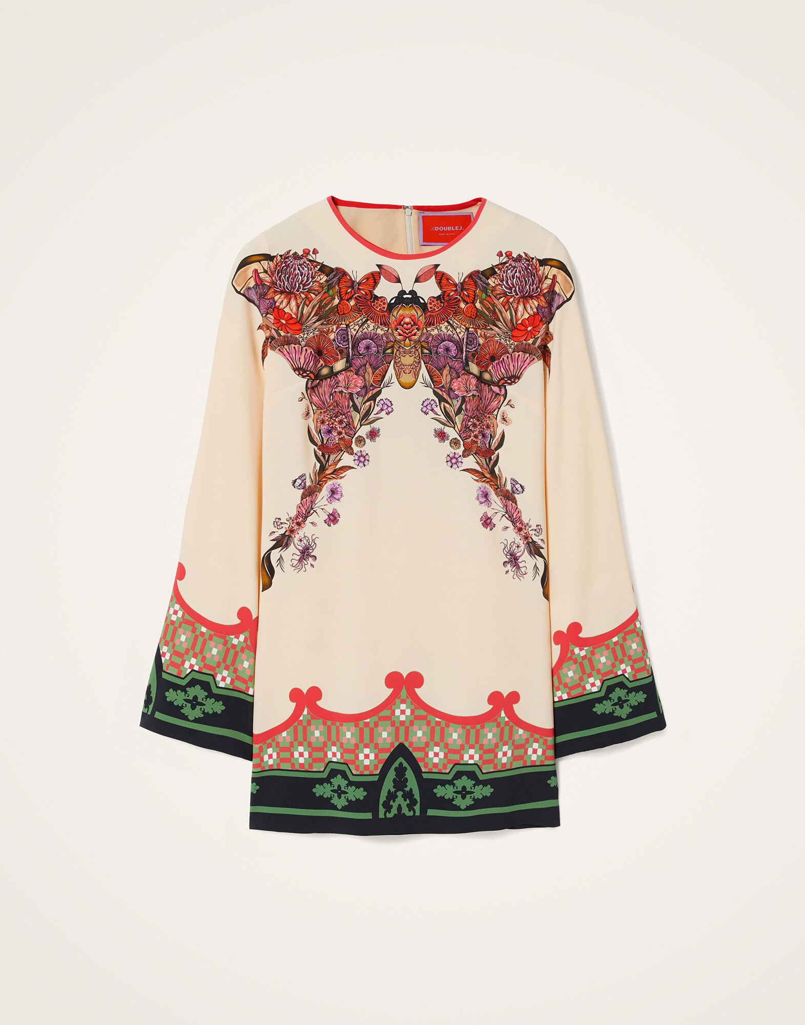 La DoubleJ Mini Supremes Swing Dress Mariposa Plac&eacute;e Ivory DRE0619VIS011MAR07WH04