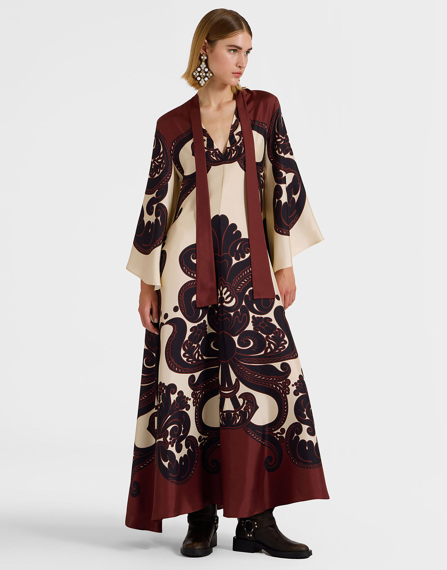 La DoubleJ Magnifico Dress Corsini Plac&eacute;e Cream DRE0232SIL006INI02WH03