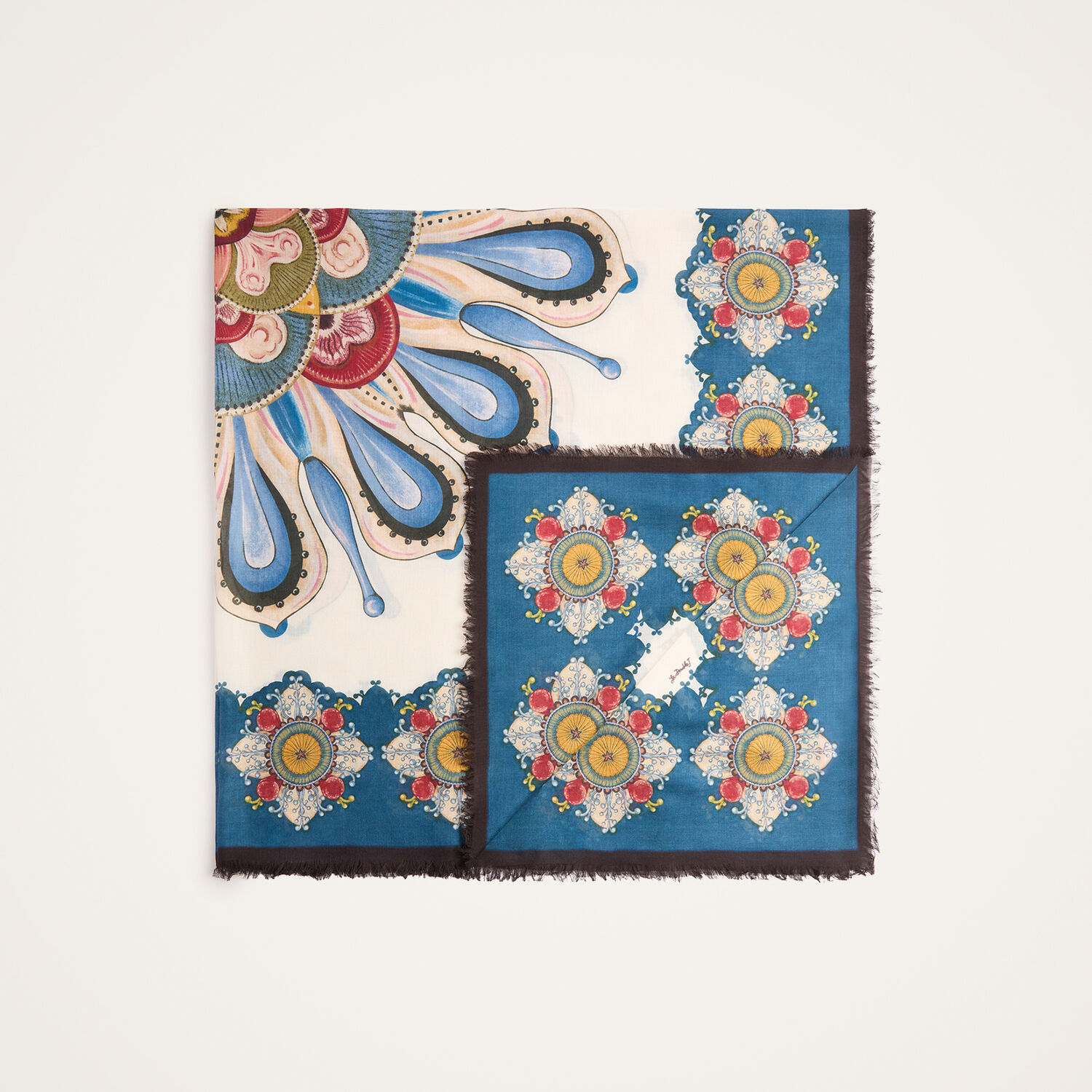 La Doublej Square Scarf In Nucleus Placée Blue