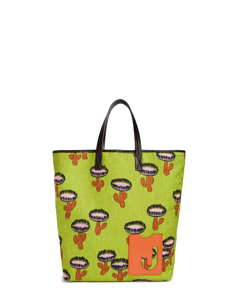 LaDoubleJ Shopper Tote Bag LaDoubleJ Shopper Tote Bag Chirpy Cactus Verde BAG0006COT005CHI0002