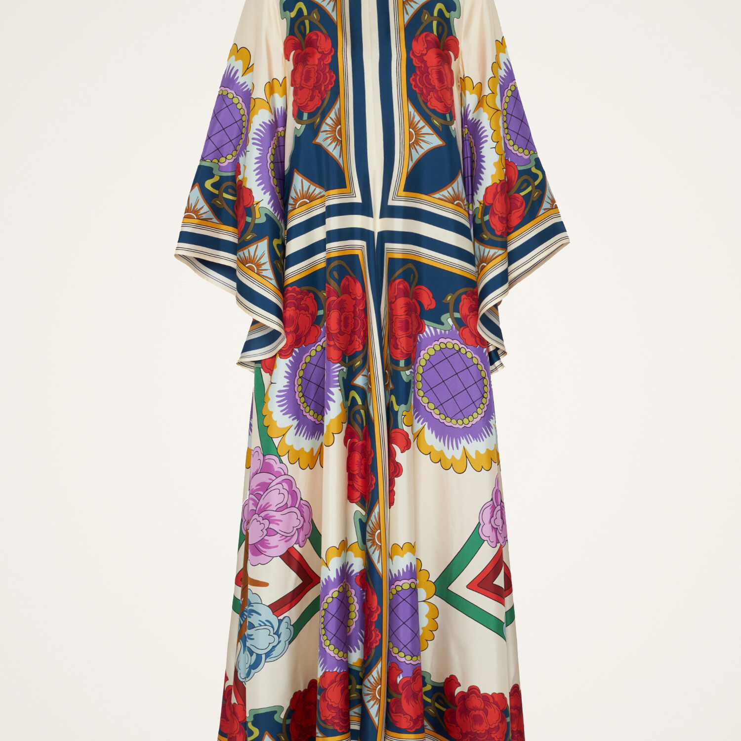 La Doublej La Double J Foulard Liberty Printed Magnifico Dress In Foulard Liberty Rust