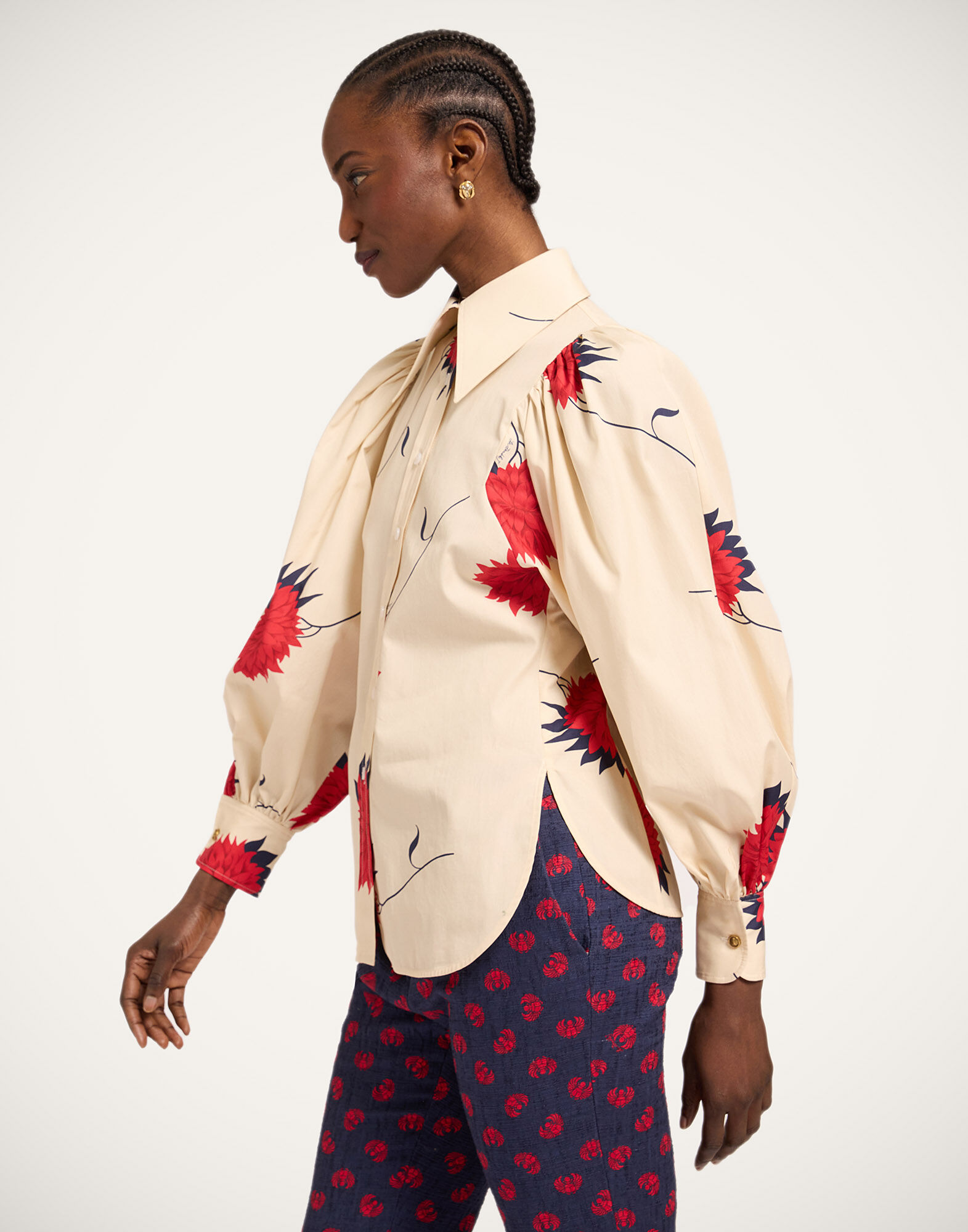 La DoubleJ Pouf Shirt Derby Ecru SHI0159COT039DER01BR05