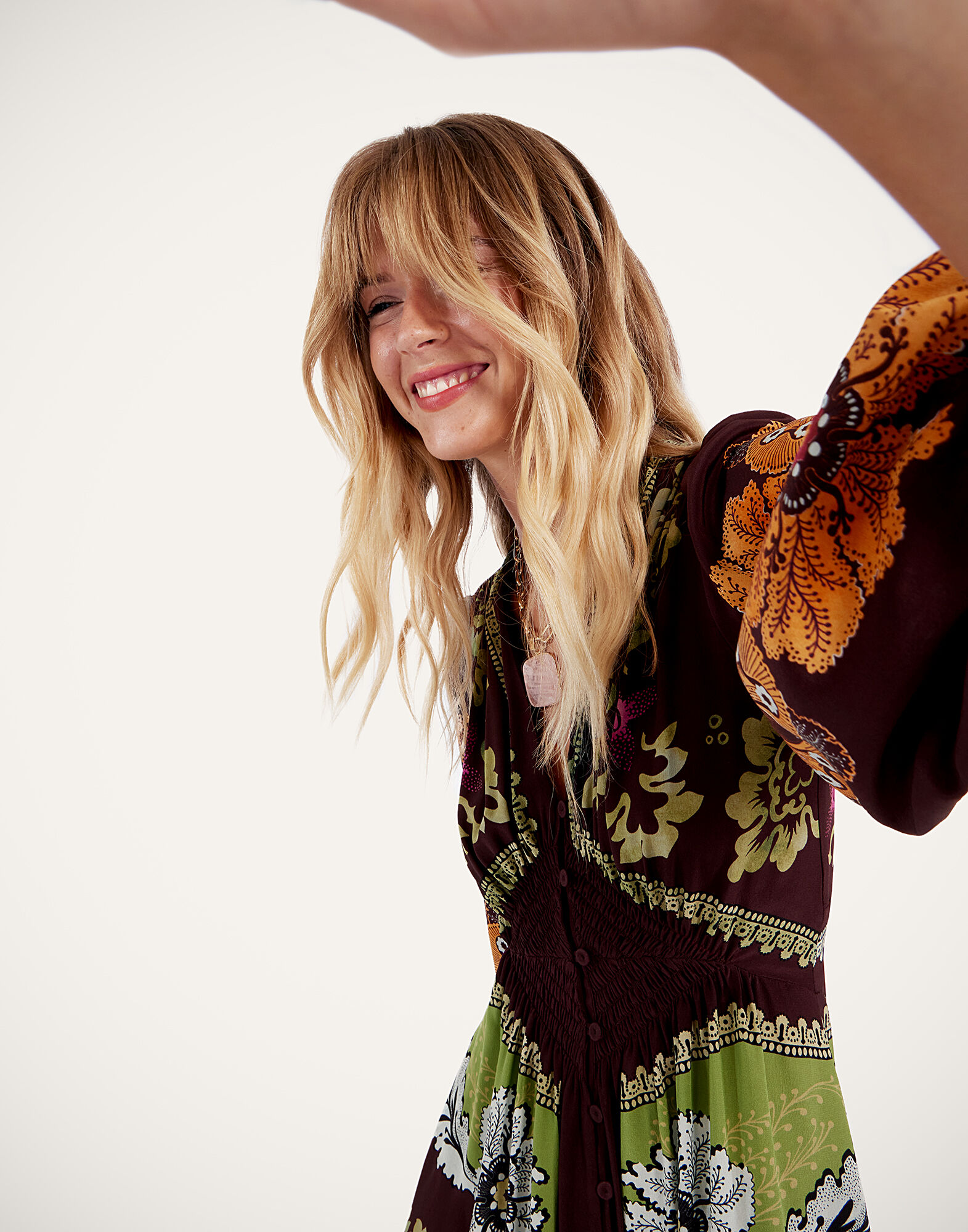 Long Camerino Dress in Bounty Placée Burgundy for Women | La DoubleJ