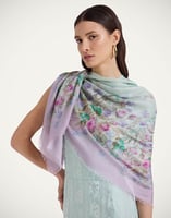 La DoubleJ Foulard 120 La DoubleJ Foulard 120 Heath Placée Mint SCA0049MOS001HEA03GR11