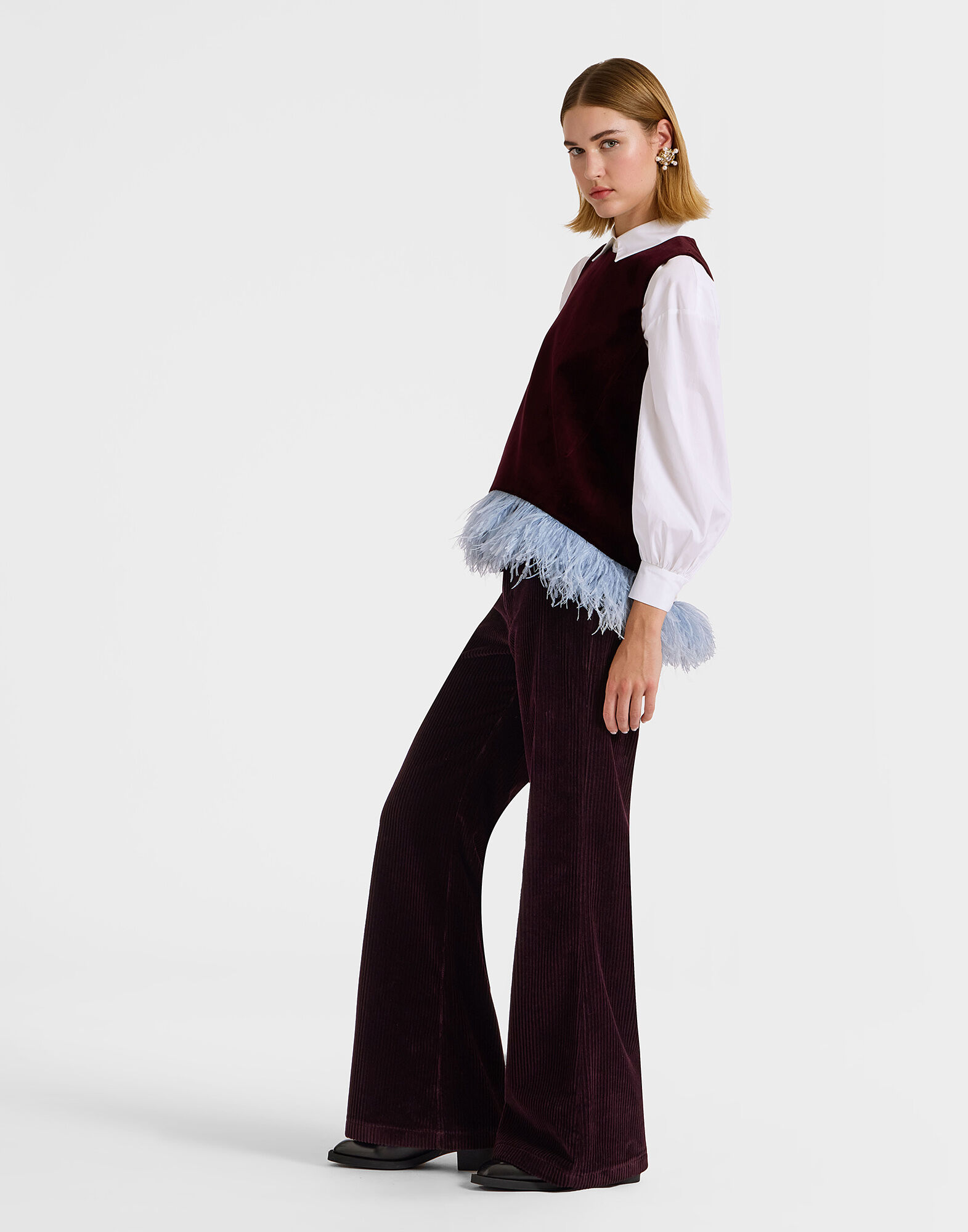 Solid color flare pants on sale