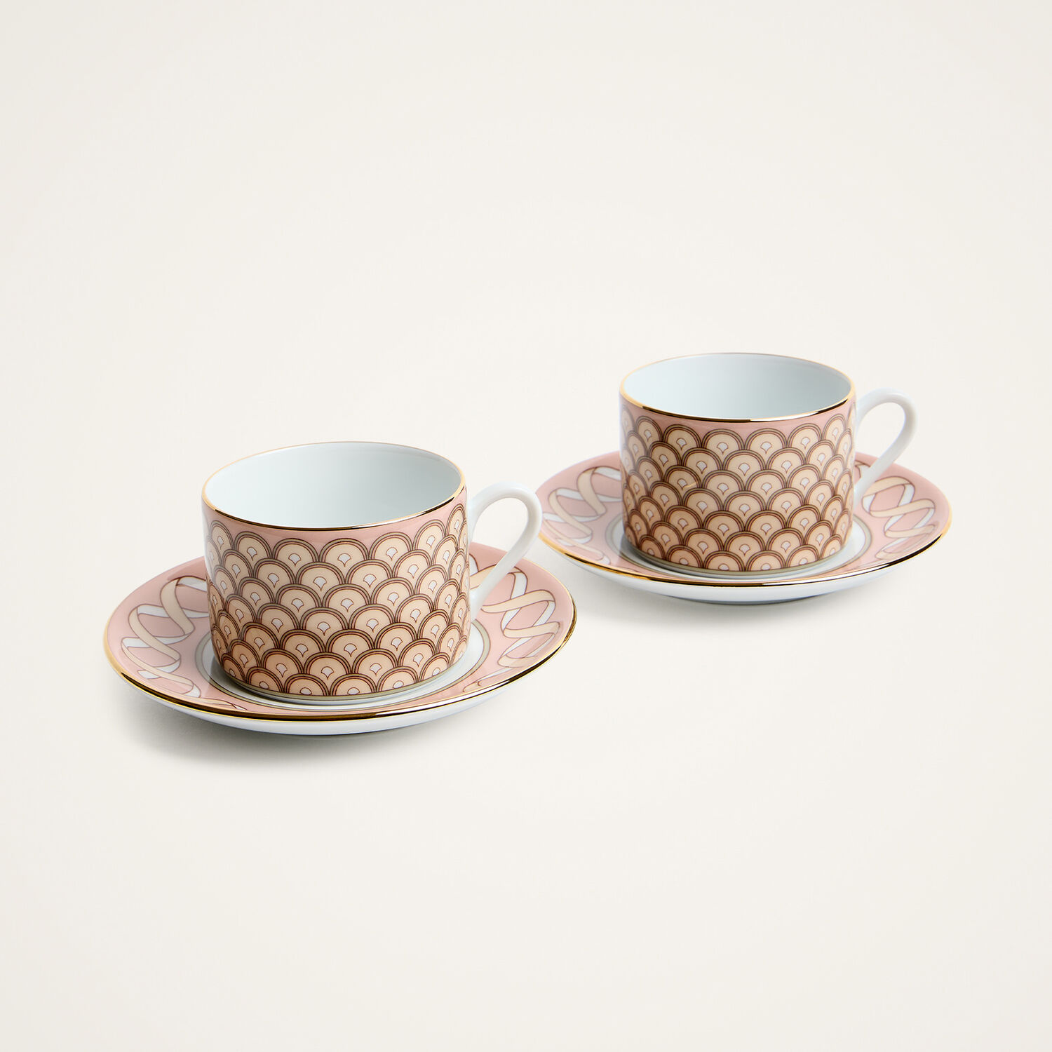 La Doublej Impero Tea Cup Set Of 2 In Odysseus Dusty Pink