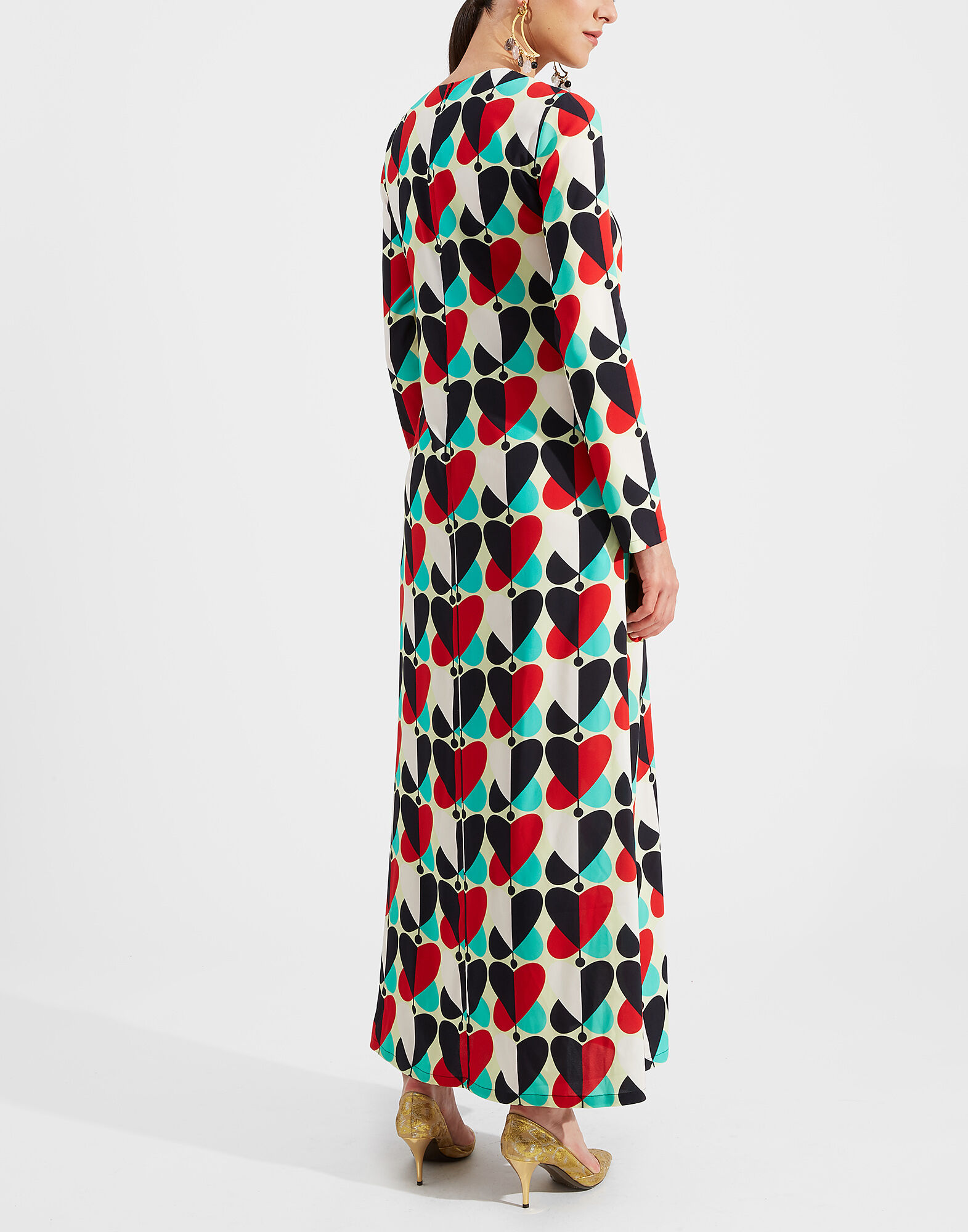 LaDoubleJ Long Sleeve Swing Dress Farfalle Rosso DRE0184VIS001FAR0004