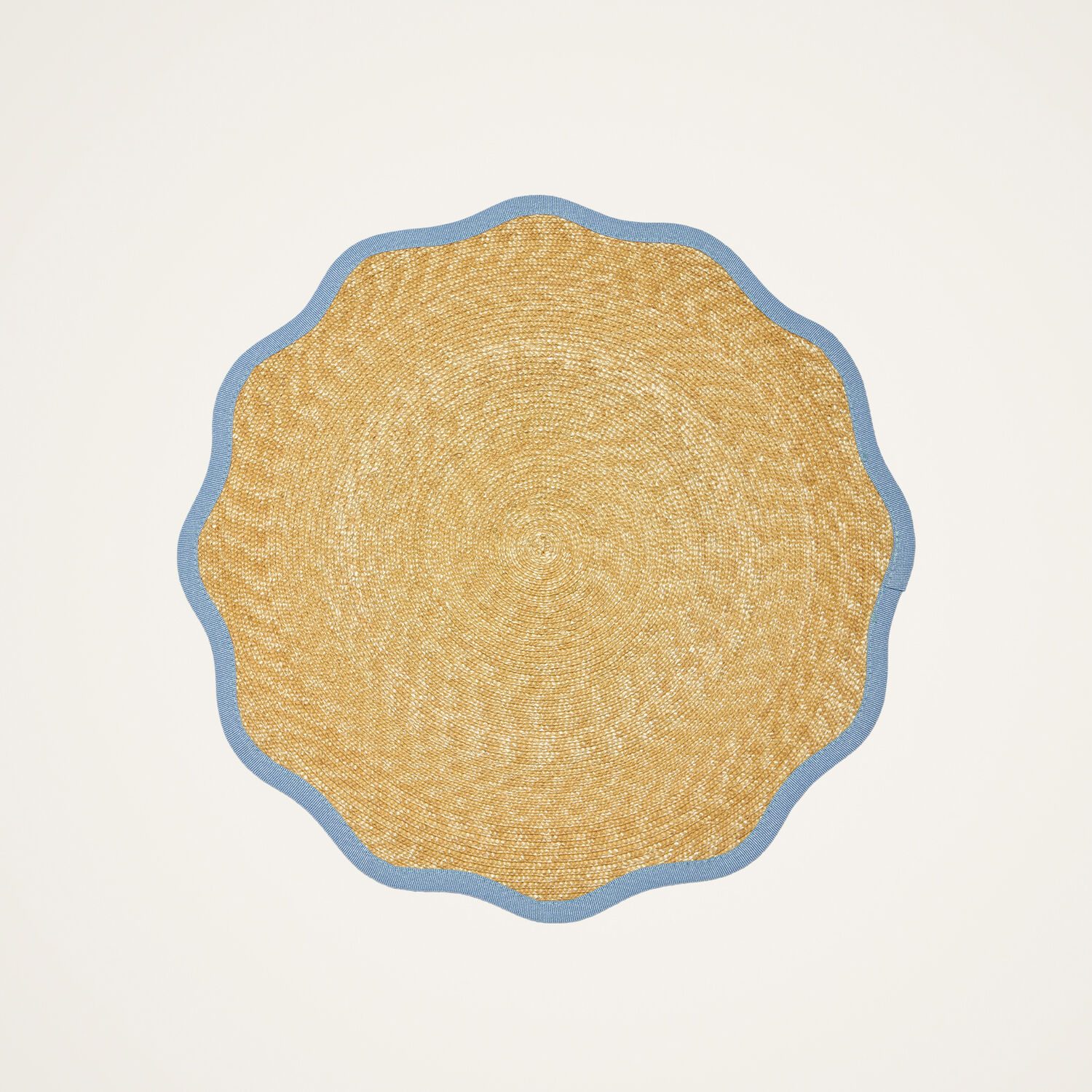 La Doublej Straw Cloud Placemats Set Of 2 In Solid Light Blue
