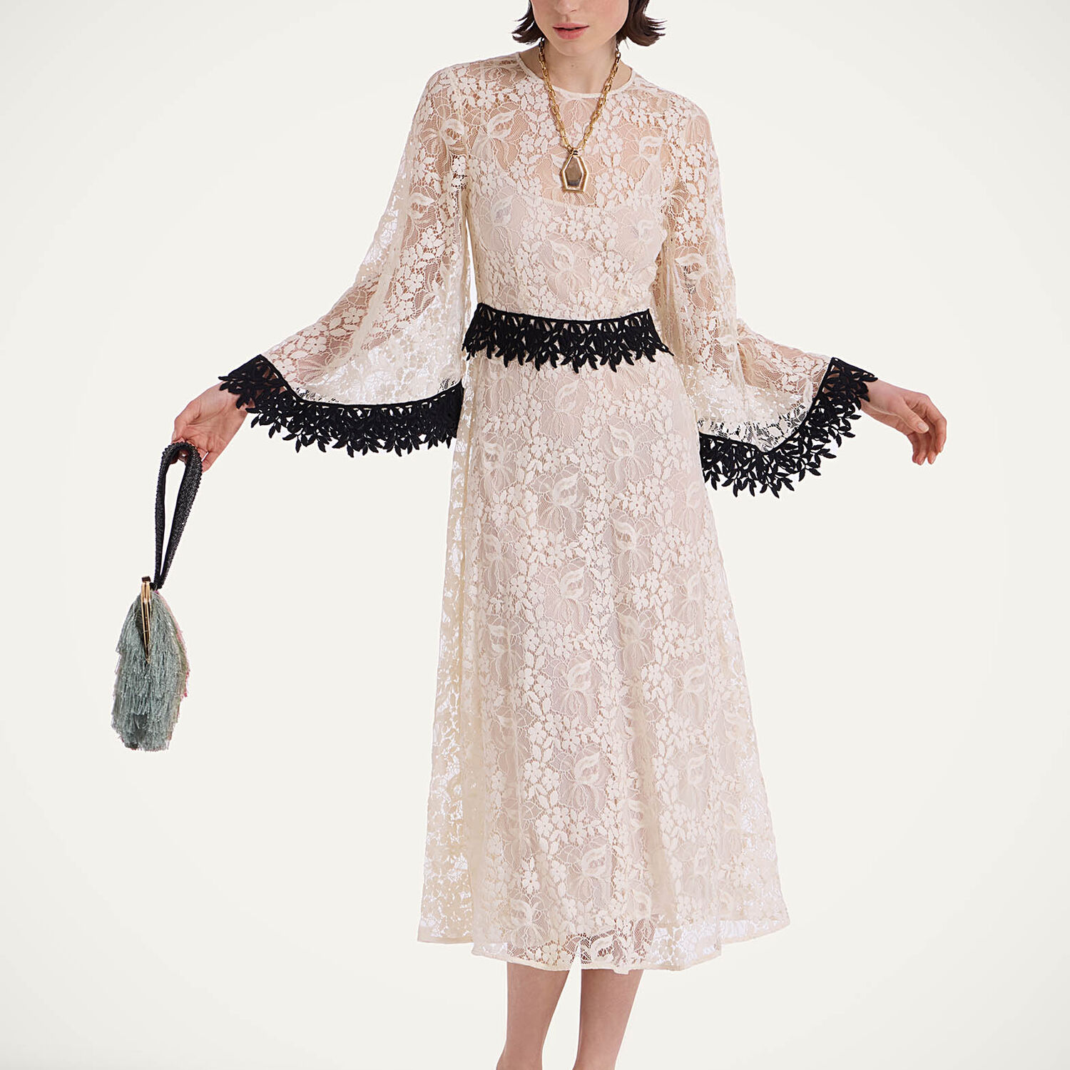 La Doublej Lacey Sorella Dress In Iris Ivory