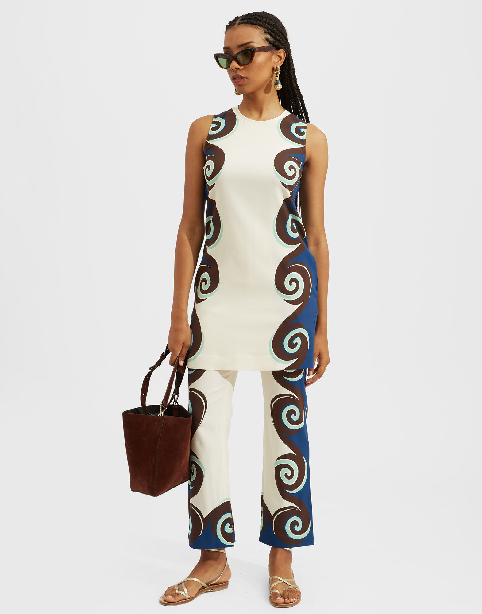 La DoubleJ Stretch Pants Stucco Plac&eacute;e Ivory TRO0054VIS011STU01WH04