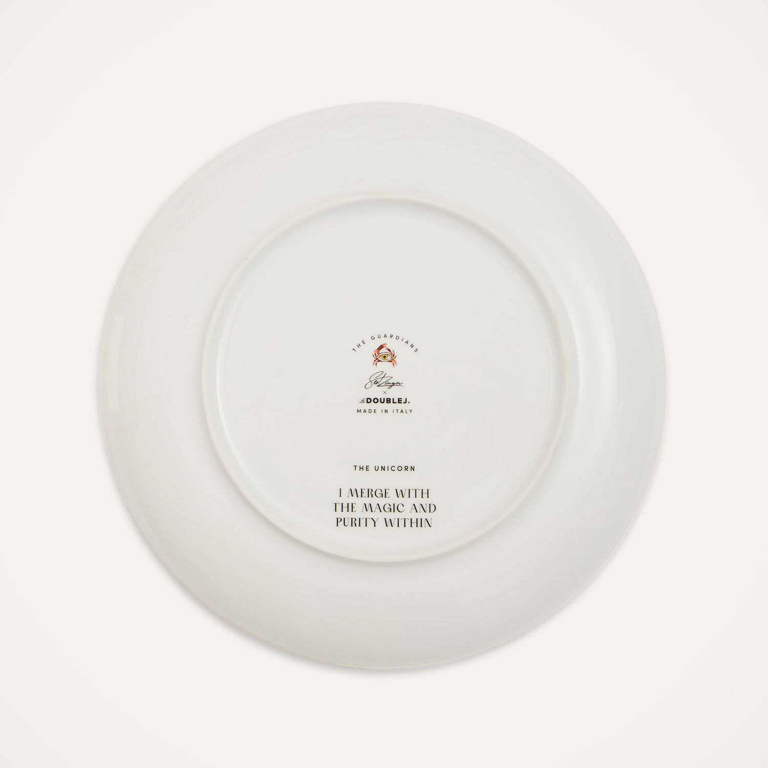  La Doublej Decorative Objects Gend - Decorative Plate The Unicorn Light Green One Size 100% Porcelain 