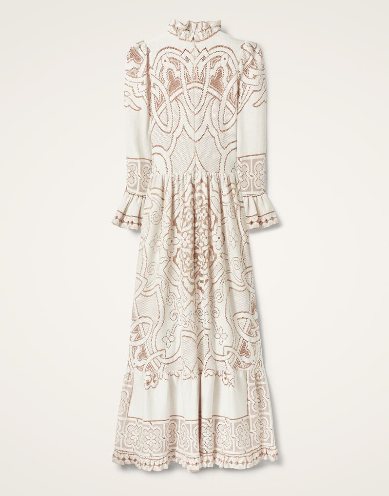 La DoubleJ Lacey Visconti Dress La DoubleJ Lacey Visconti Dress Solid White Smoke DRE0633EMB006SOLIDWH02
