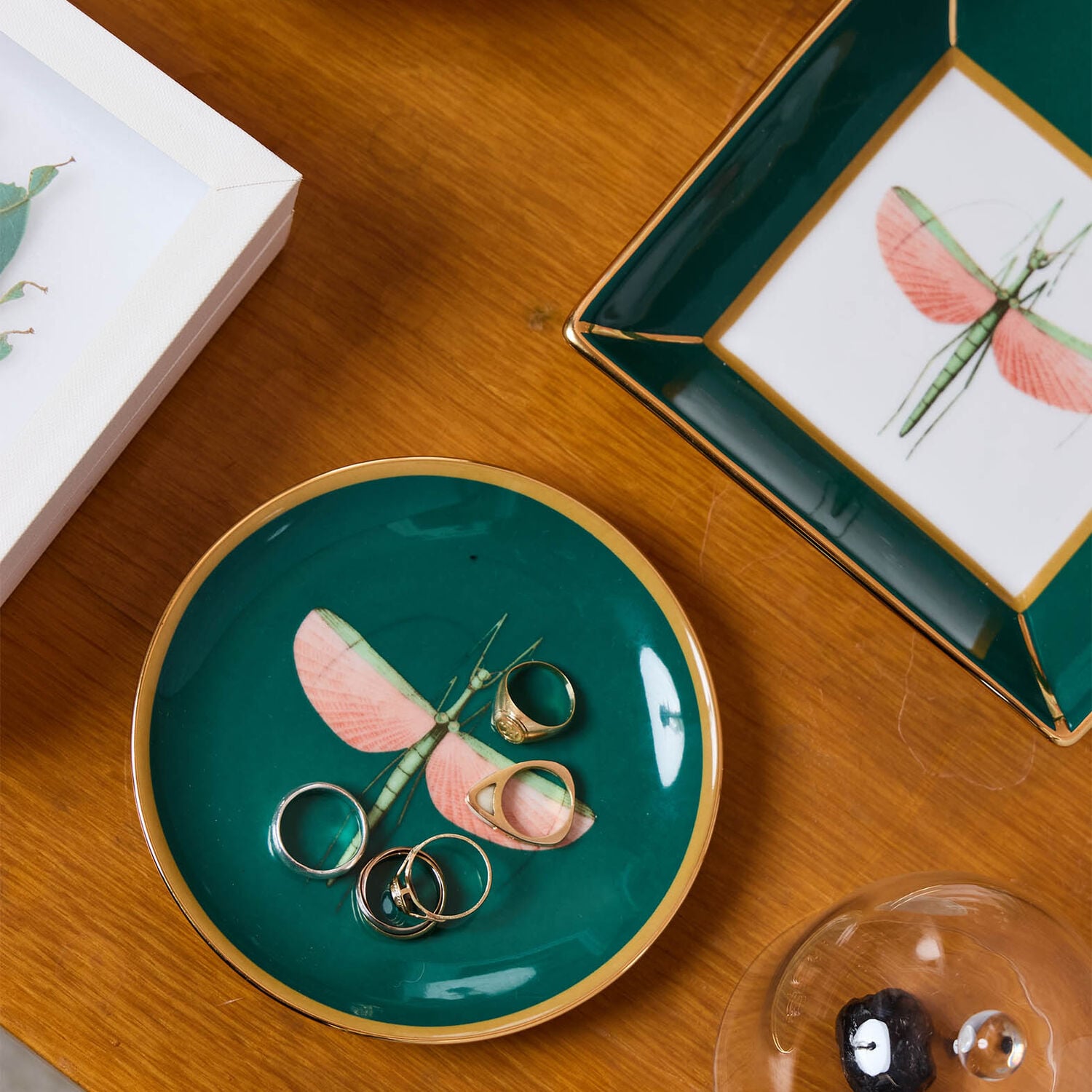  La Doublej Dessert & Side Plates Gend - Mini Plate Libellula Green One Size 100% Porcelain 