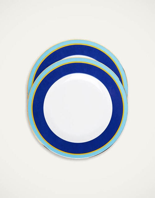 La DoubleJ Dinner Plates Set Of 2 La DoubleJ Dinner Plates Set Of 2 Rainbow Blue DIN0002CER001RAI04BU03