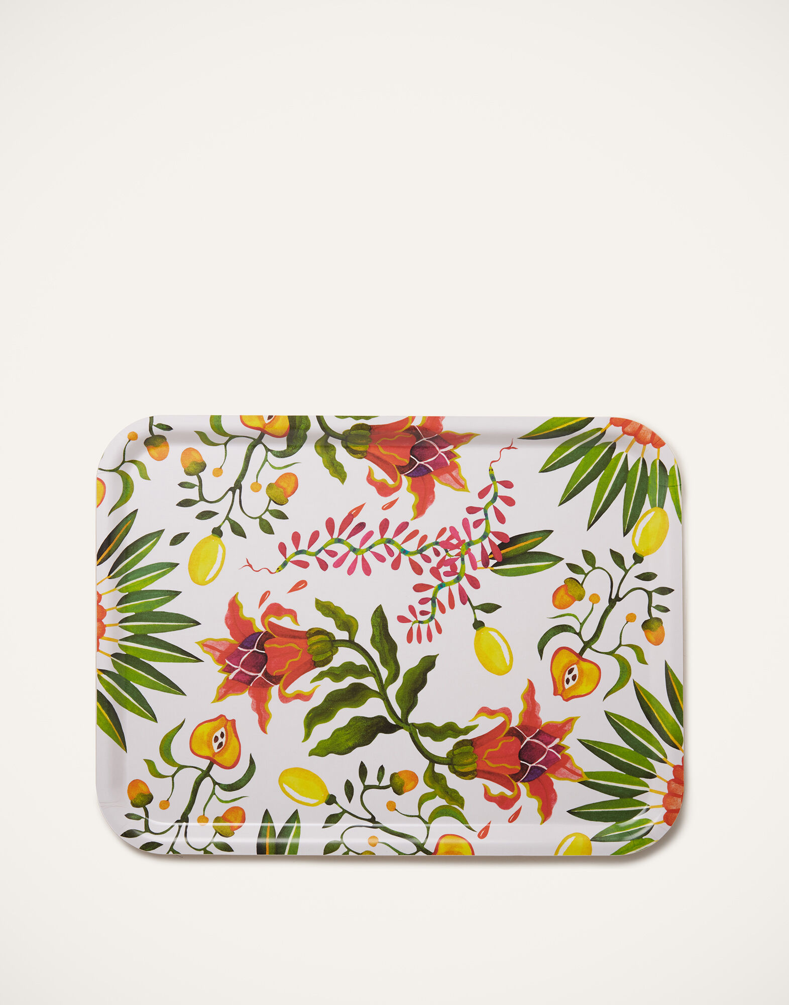 La DoubleJ Rectangular Printed Tray Eden TRA0001WOD001HLE0008