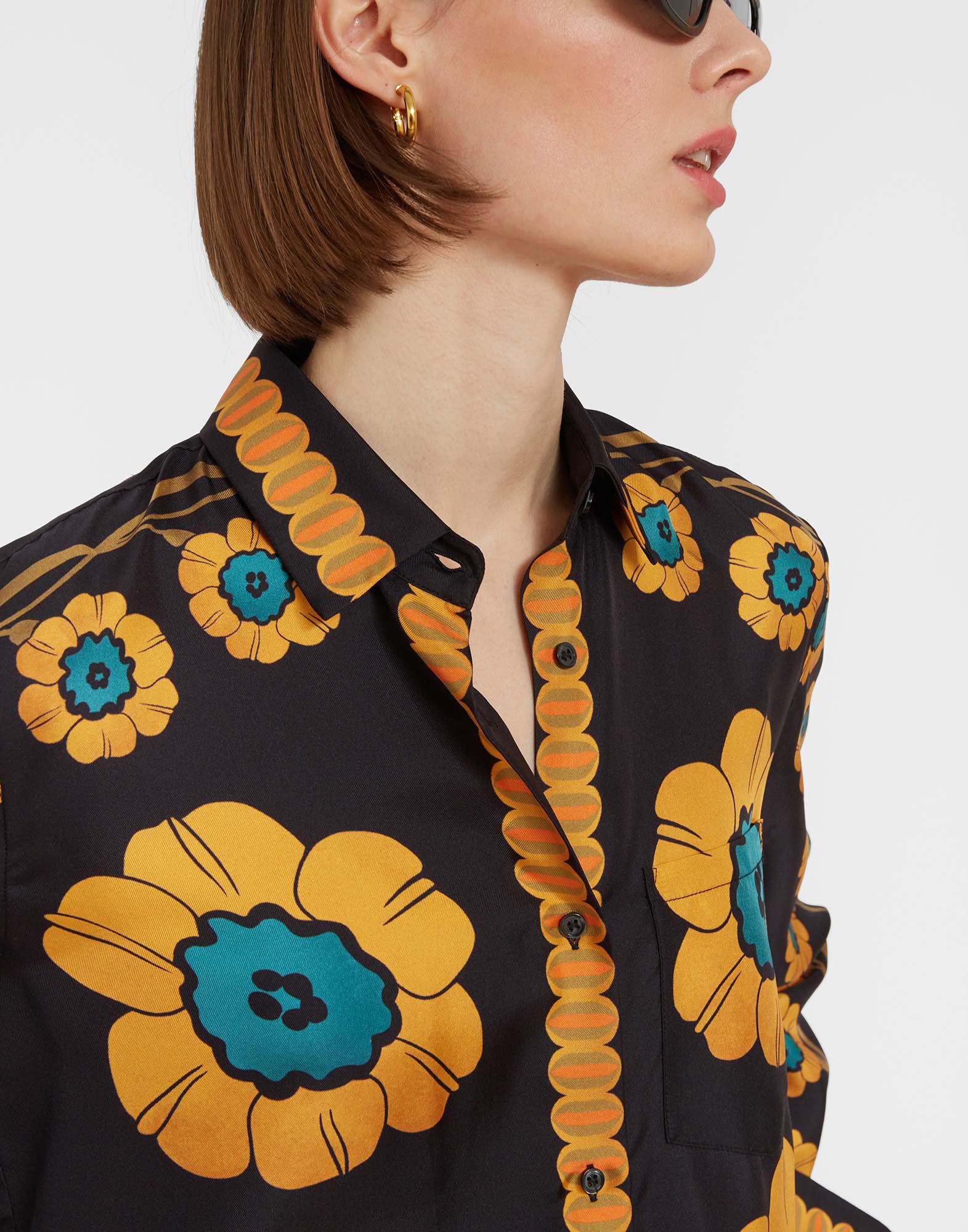 La DoubleJ Boy Shirt Daisychain Plac&eacute;e Orange SHI0040SIL006ROP04OR02