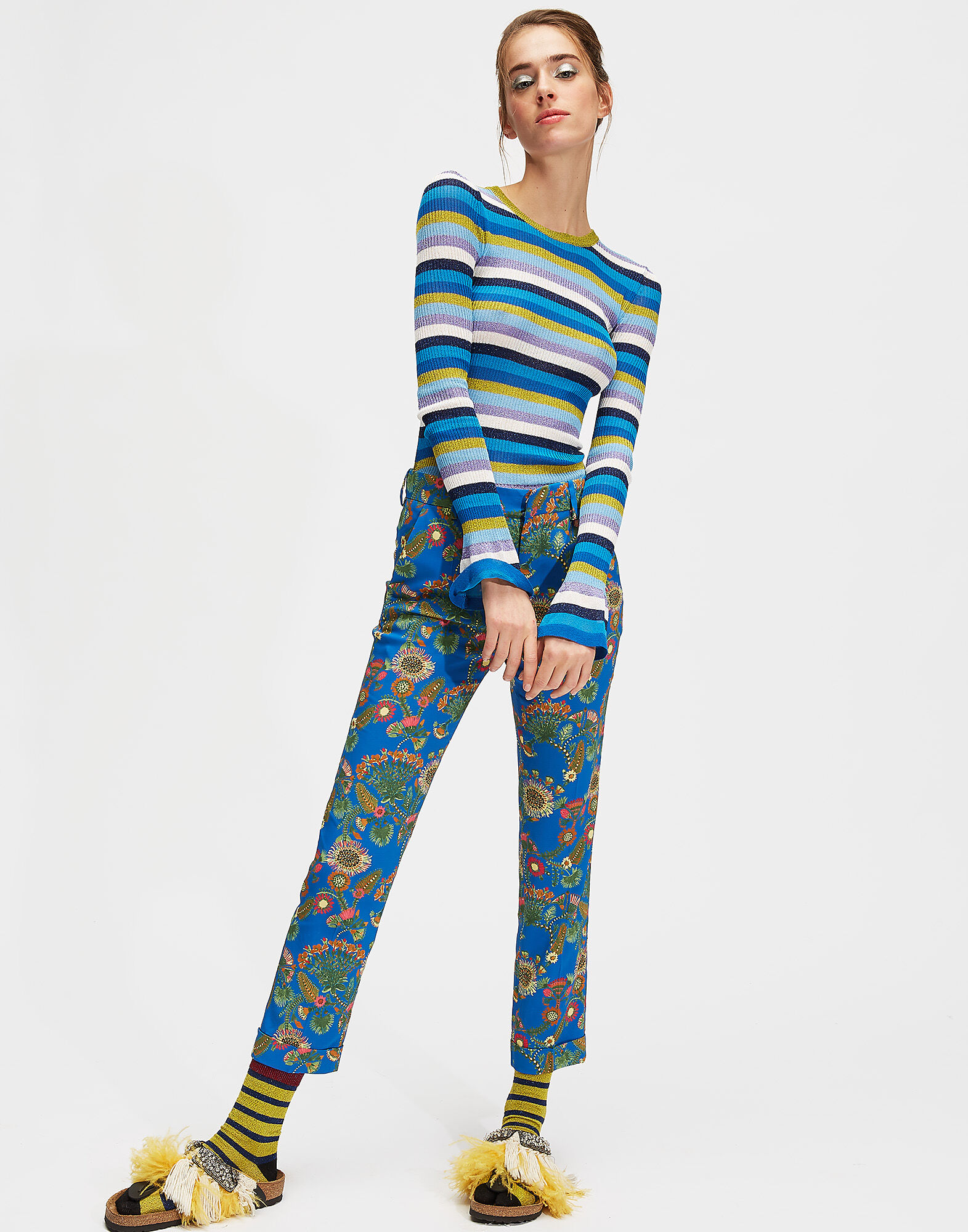 LaDoubleJ Flute Knit Top Multicolor Blu PUL0023KNI018VAR0034