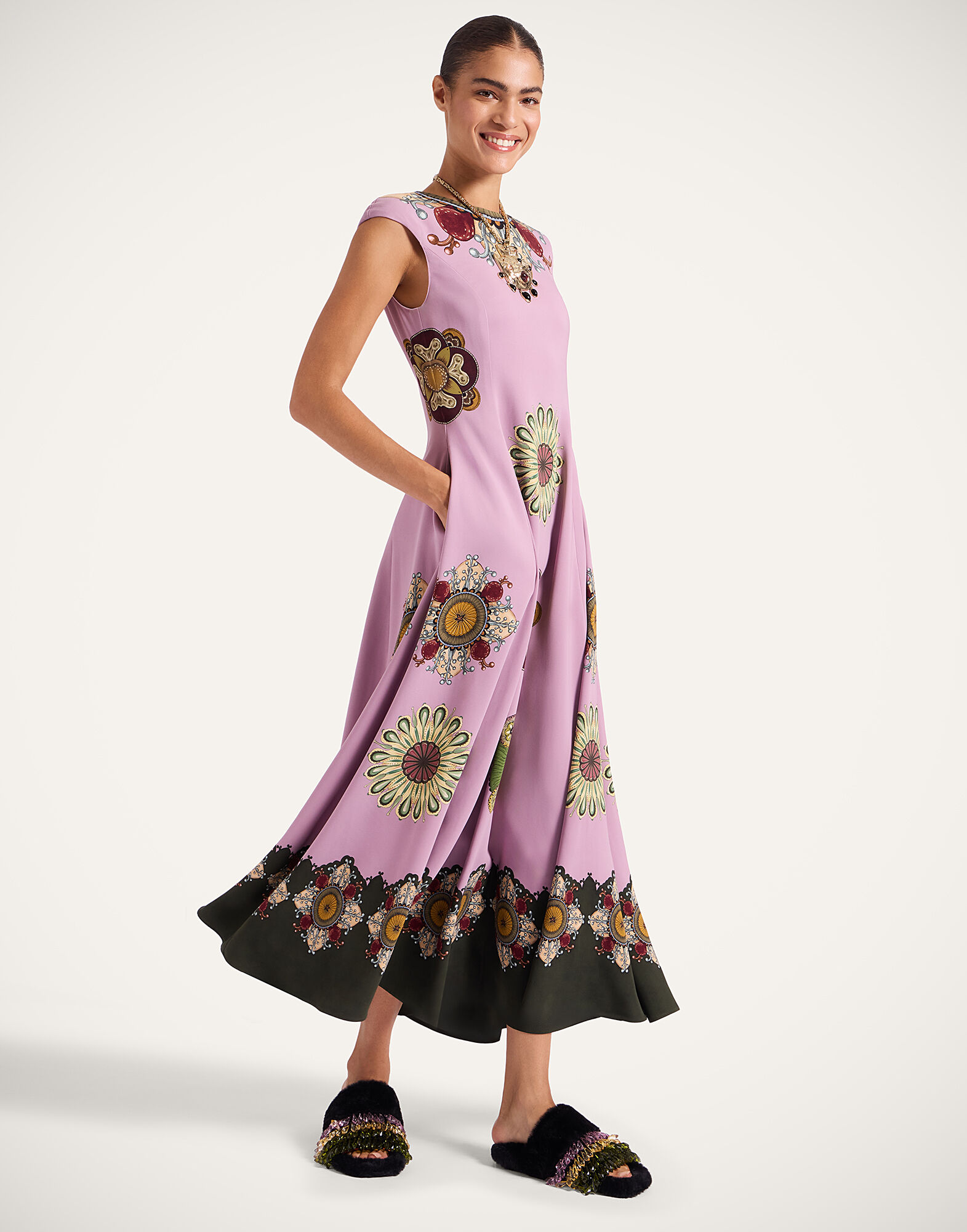 La DoubleJ Park Ave Dress Nucleus Plac&eacute;e Dusty Pink DRE0857VIS006NUC06PI10