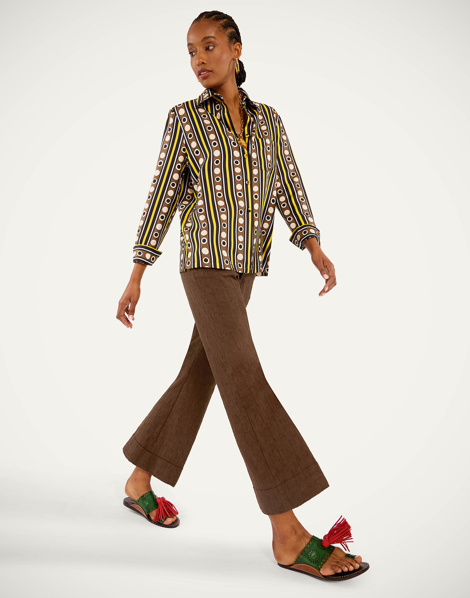 La DoubleJ Hendrix Pants Solid Chocolate TRO0014COT005SOLIDBR07