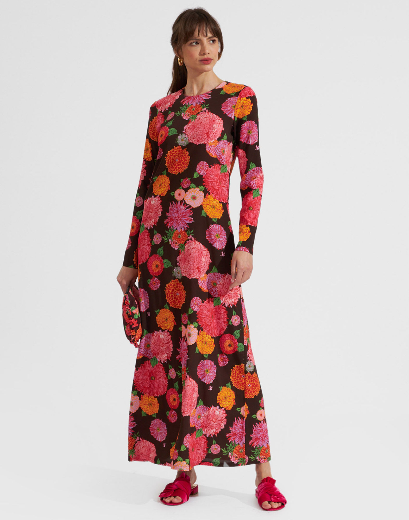 La DoubleJ Long Sleeve Swing Dress Gin Chocolate DRE0184VIS001GYN01BR07