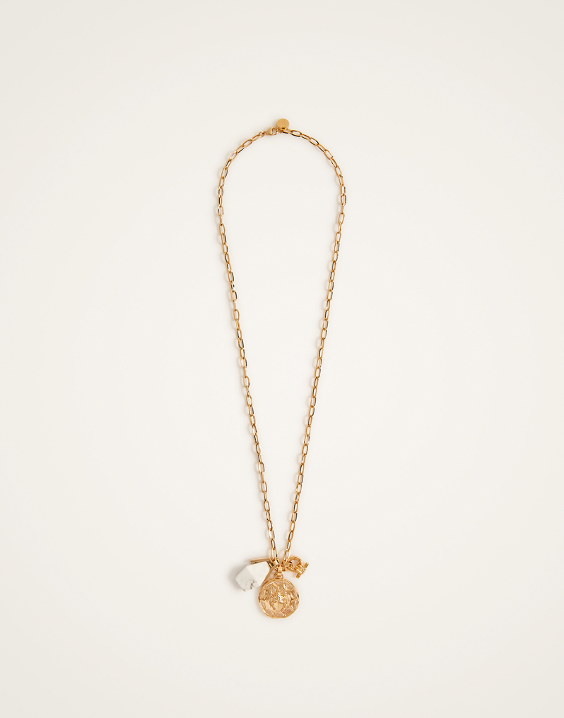 La DoubleJ Transformation Charm Necklace La DoubleJ Transformation Charm Necklace 24k Gold Plate & Howlite NEC0025BRA003HOW01YE05