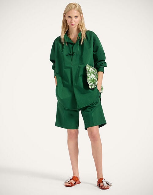 La DoubleJ Boyfriend Shorts La DoubleJ Boyfriend Shorts Solid Dark Green TRO0052COT075SOLIDGR03