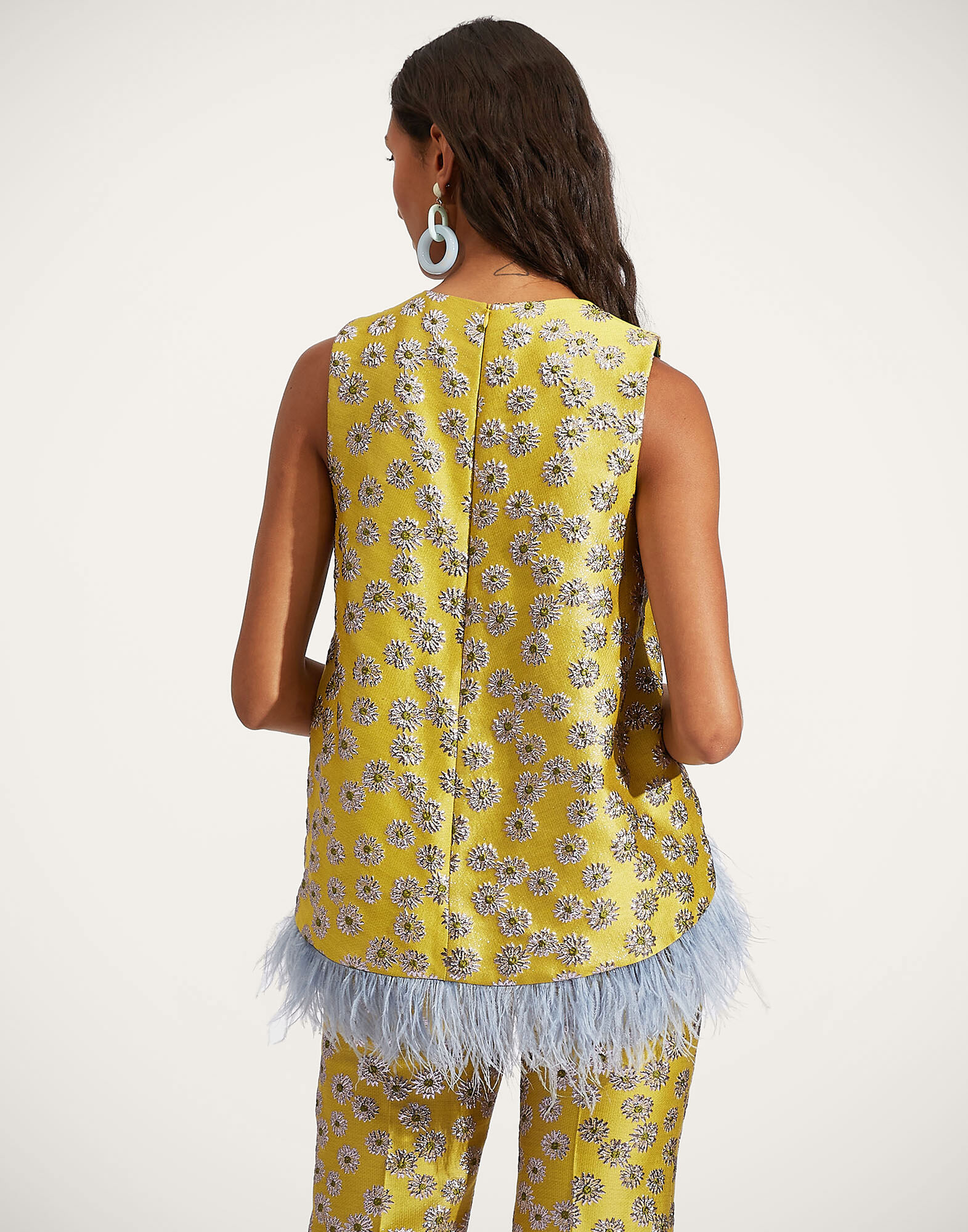 LA PALMA ファルダ LA DOUBLE J LA SCALA TOP WITH FEATHERS