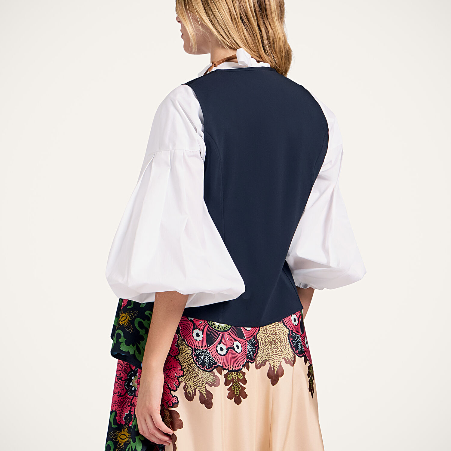 La Doublej Reversible Scarf Gilet In Multi