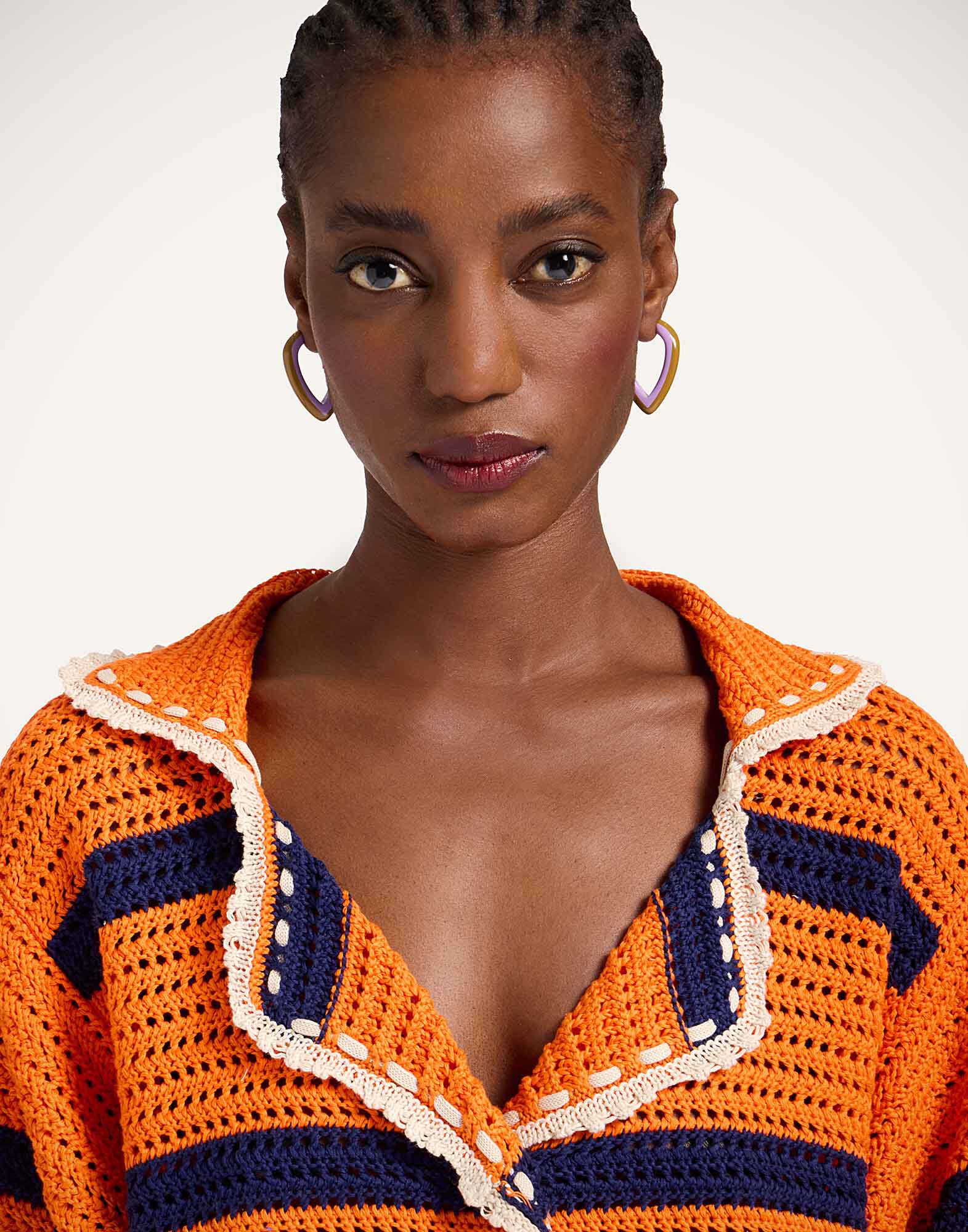 La DoubleJ Salt'N'Vinegar Jacket Bicolor Orange & Navy Blue JAC0104KNI115VA378OR02