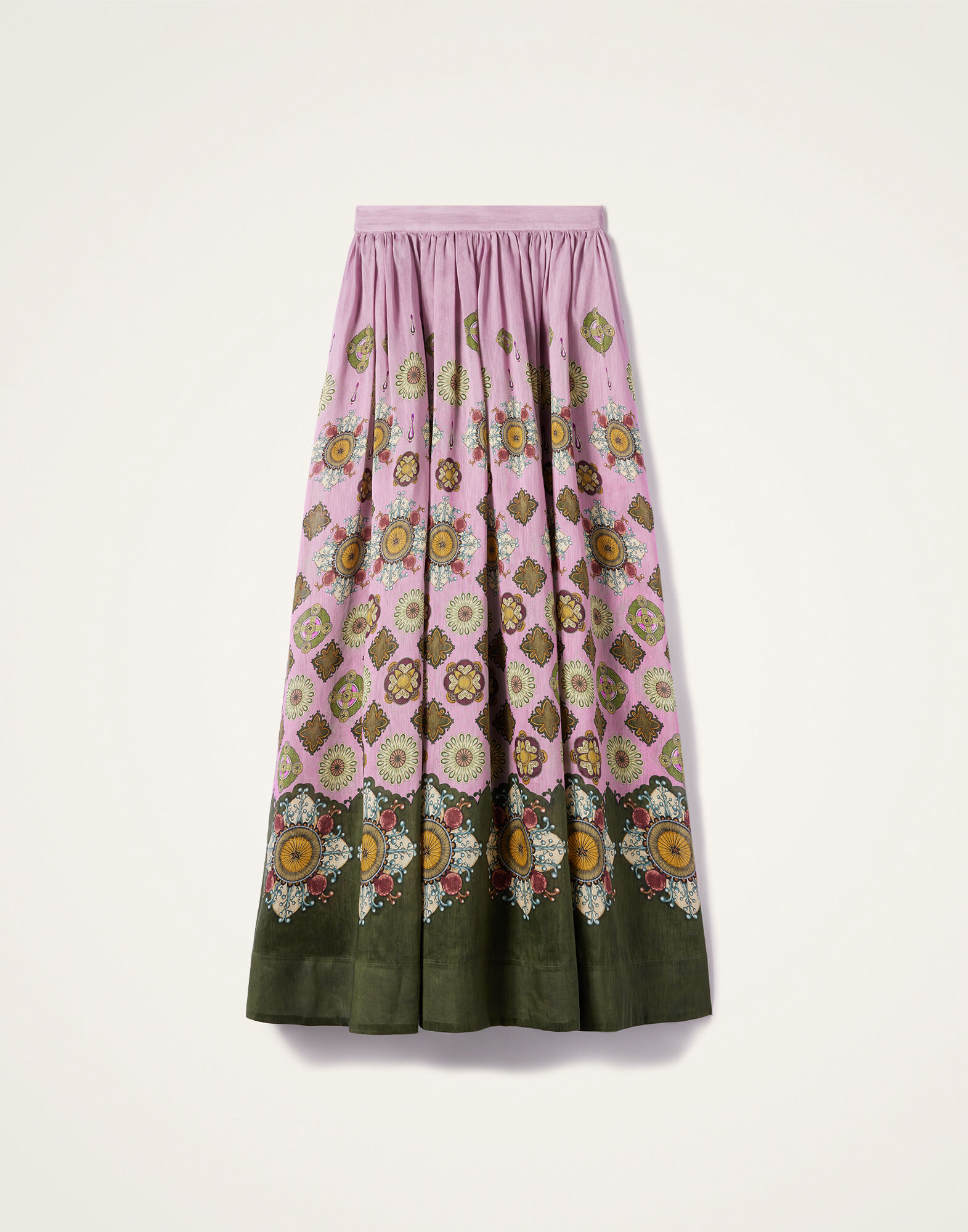 La DoubleJ Palme D'Or Skirt Nucleus Plac&eacute;e Dusty Pink SKI0172LIN010NUC06PI10