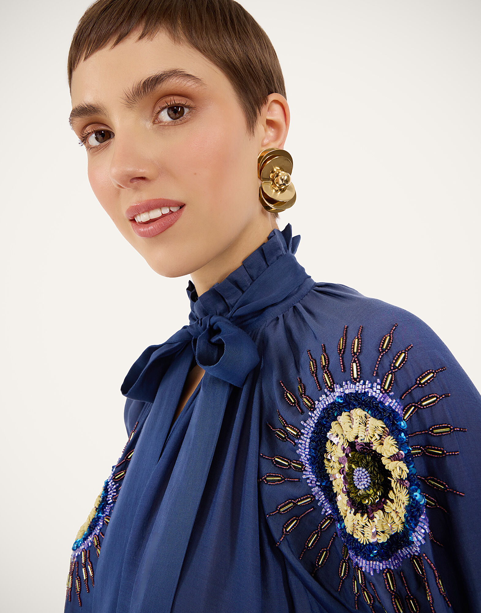 La DoubleJ Cerere Blouse Solid Navy SHI0158COT087THI03BU06