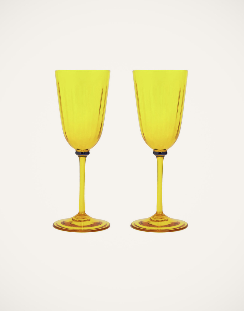 La DoubleJ Wine Glasses Set Of 2 La DoubleJ Wine Glasses Set Of 2 Yellow GLA0020MUR001YEL0001