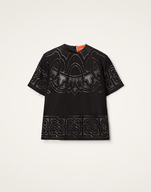 La DoubleJ Lacey House T-Shirt Solid Black TSH0035EMB064SOLIDBL01