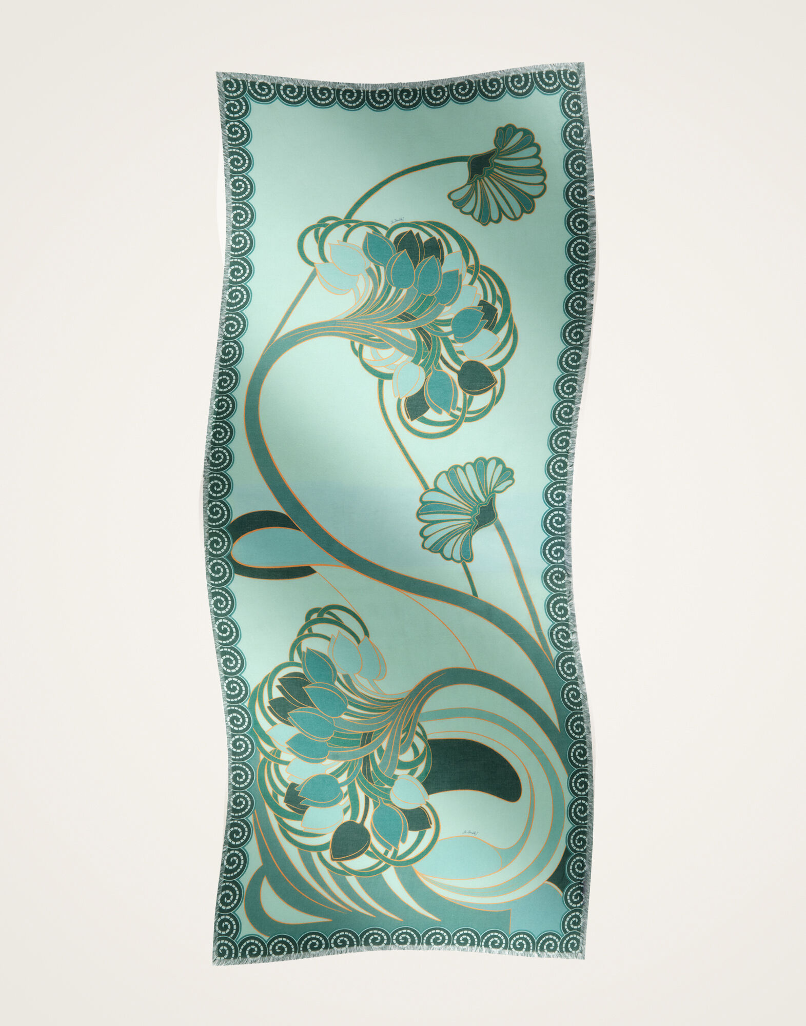 La DoubleJ Scarf (70X180) Blooming Tulip Plac&eacute;e Mint SCA0097MOS001BTU01GR11