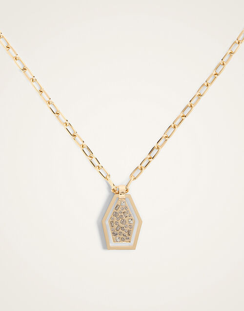 La DoubleJ Sparkly Swinging Portal Necklace 24K Gold Plate & Swarovski Crystals NEC0042BRA007SOLIDYE05