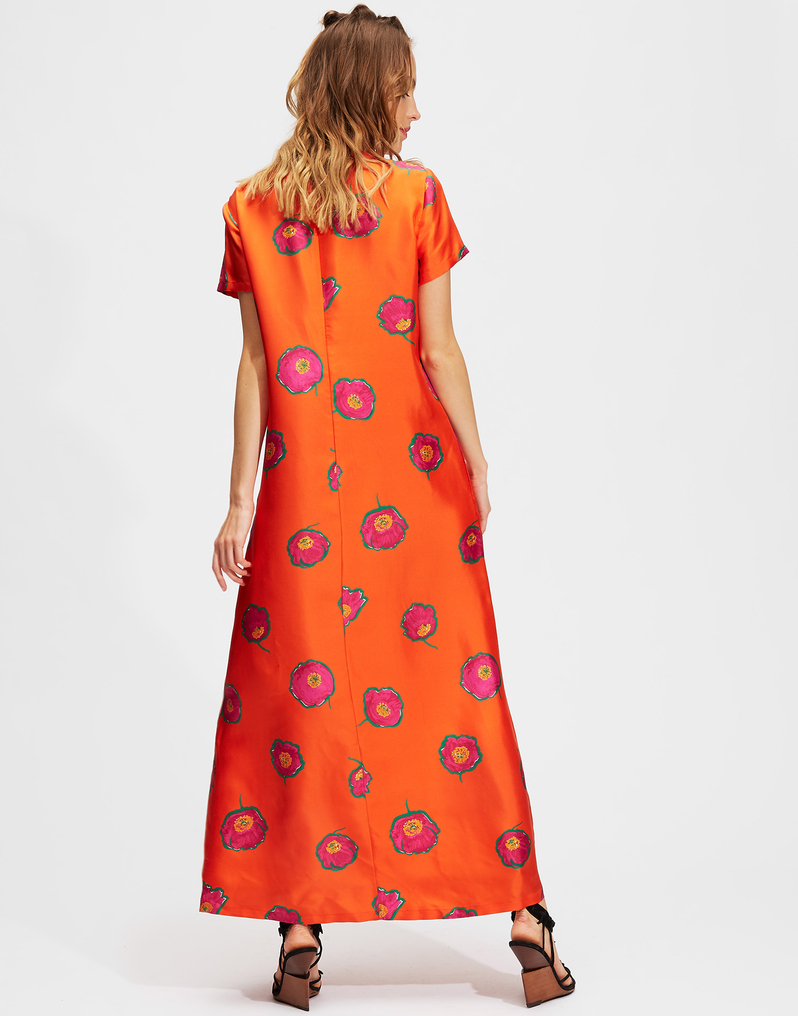 La DoubleJ Swing Dress La DoubleJ Swing Dress Papaveri Arancio DRE0001SIL001PAP0002