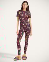 La DoubleJ Leggings La DoubleJ Leggings Zooflora Burgundy TRO0013JER005ZOF02RE02