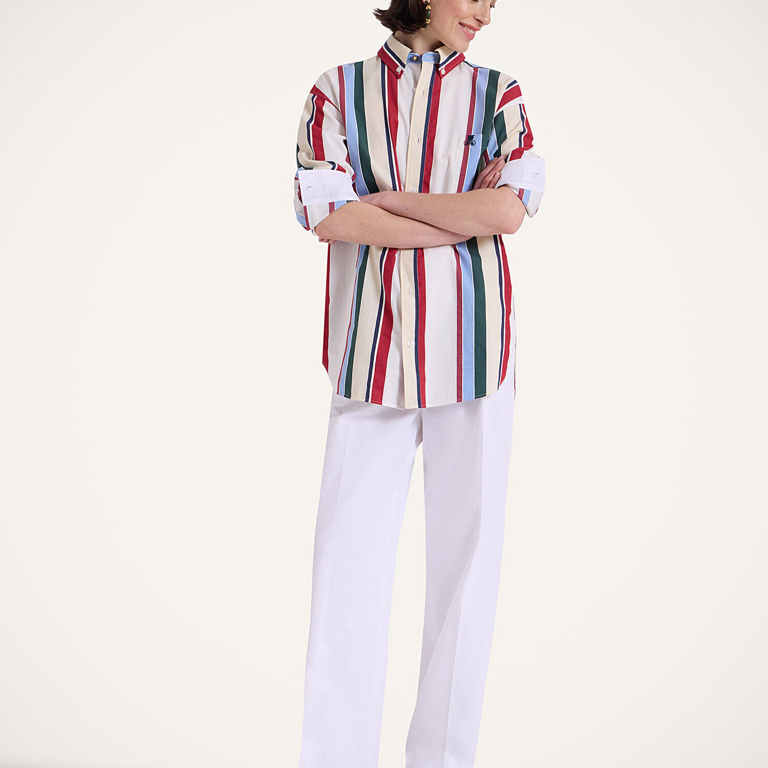 La Doublej Better Than Your Boyfriend Striped Cotton-blend Poplin Shirt In Stripes Multicolor