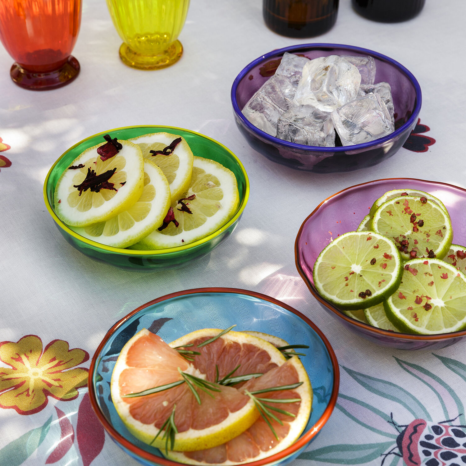 La Doublej Set Of 2 Nut Bowls In Verde/rosa