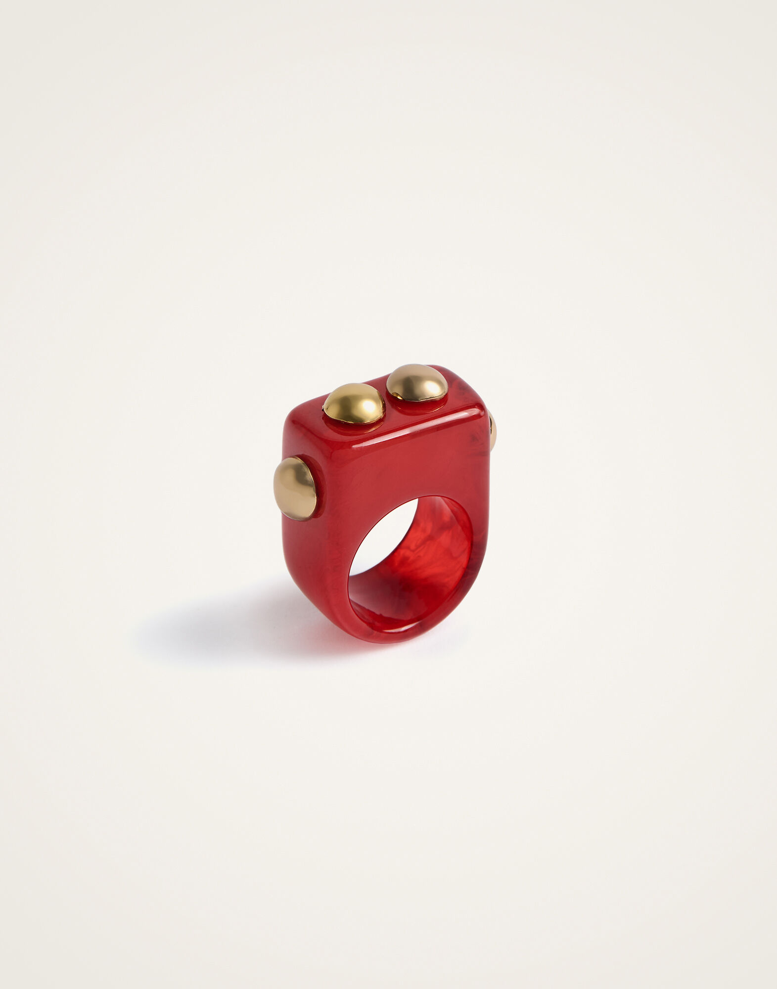 La DoubleJ Nefertiti Ring Solid Burgundy RIN0004POL005SOLIDRE02