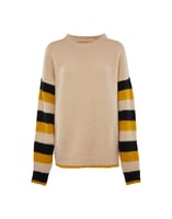 La DoubleJ Crew Boy Sweater Cammello-Nero-Giallo PUL0061KNI032VAR0058