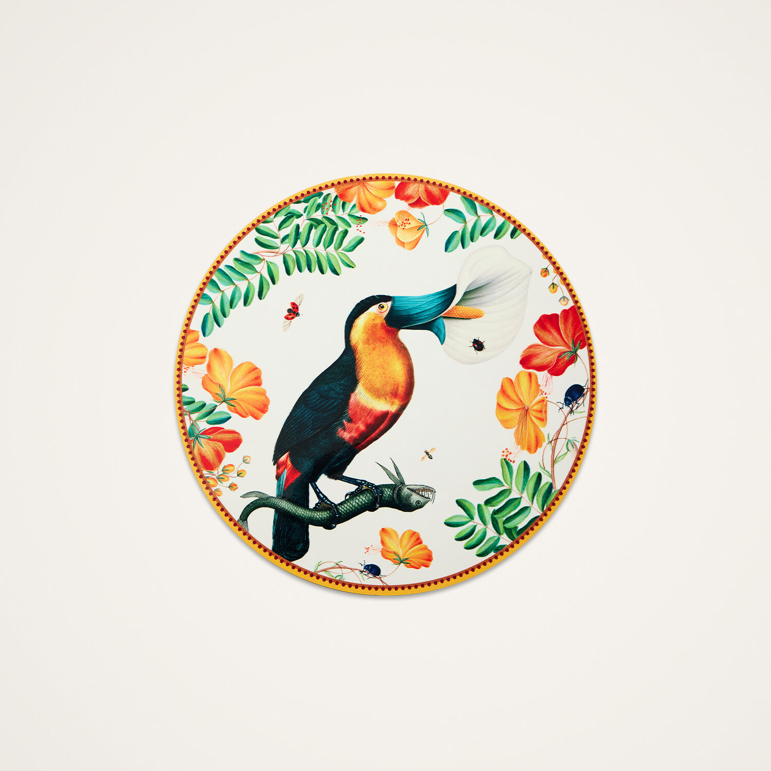  La Doublej Placemats & Runners Gend - Disk Placemats Set Of 4 Flying Friends One Size 83% Wood Fiber 12% Cork 5% Polyester 