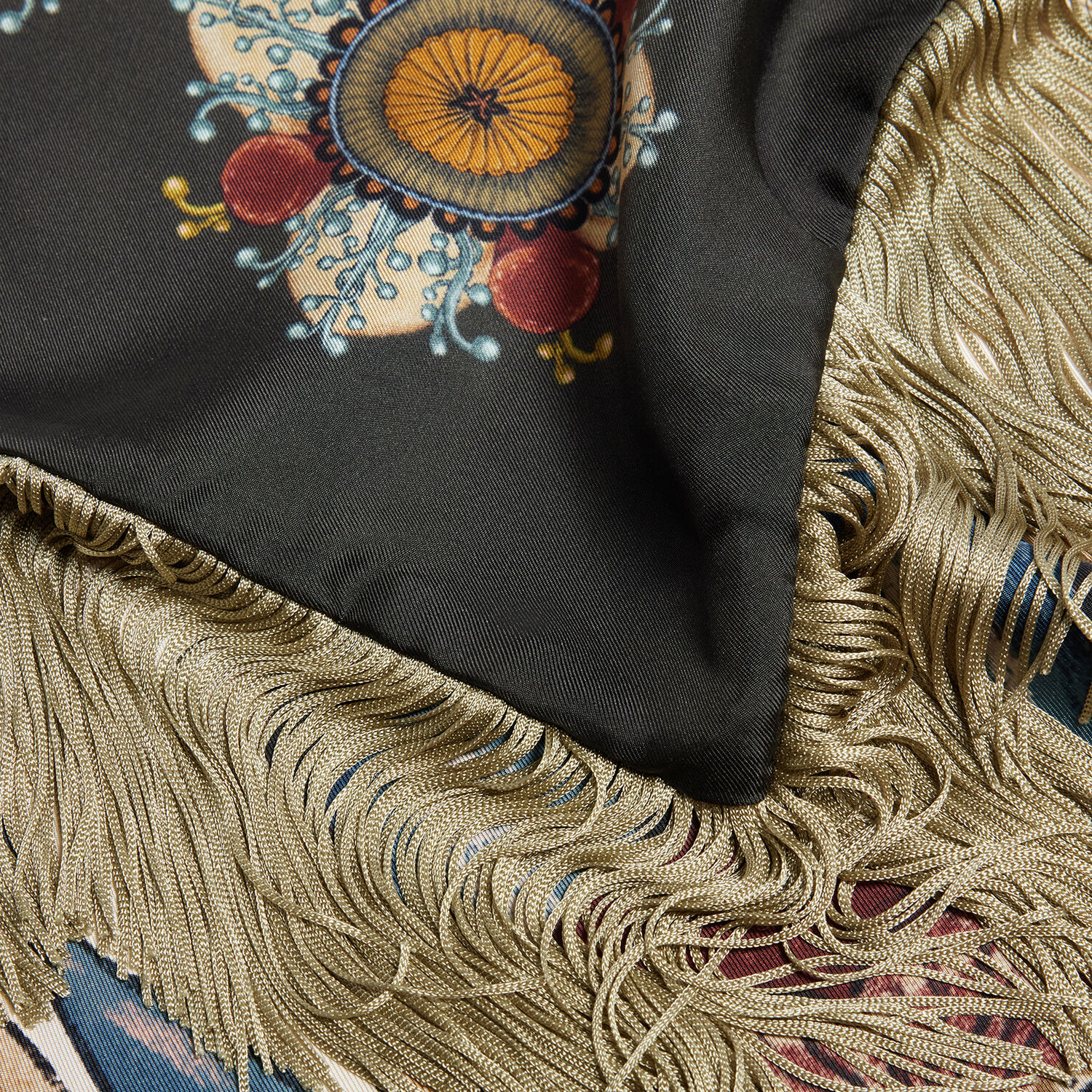 La Doublej Fringe Triangle Scarf In Multi