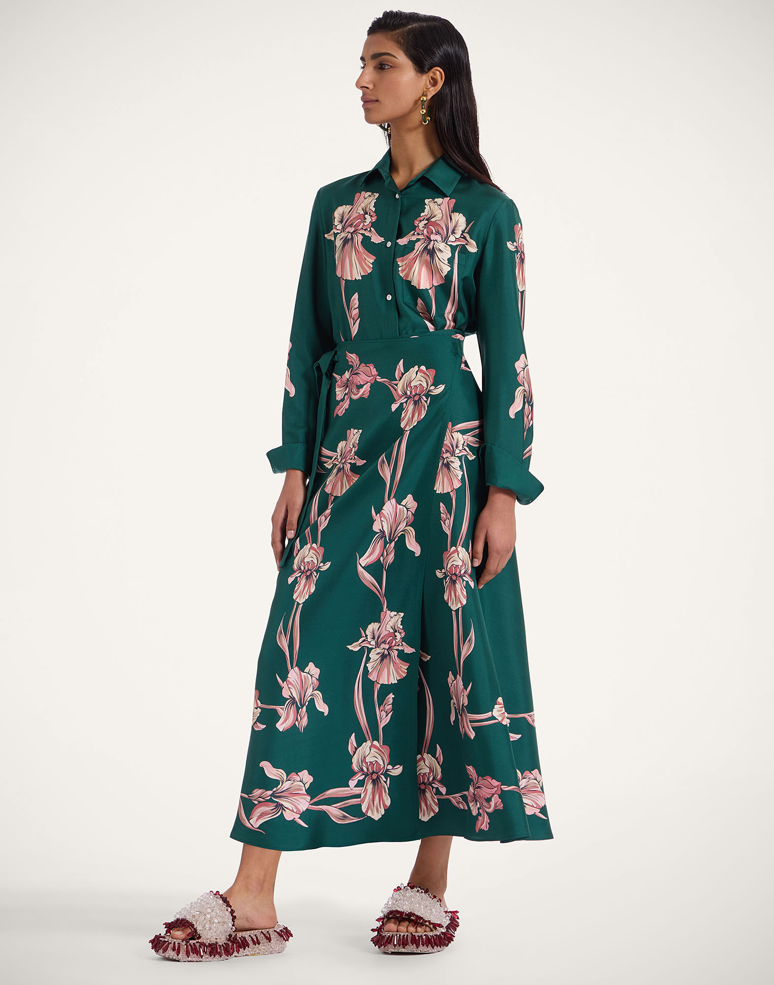 Sarong Skirt in Iris Placée Dark Green for Women | La DoubleJ