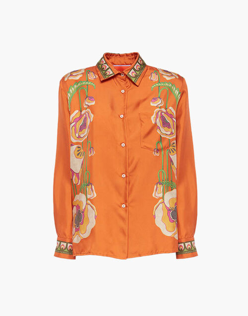 La DoubleJ Boy Shirt La DoubleJ Boy Shirt Poppies Orange Placée SHI0040SIL006PPP0005