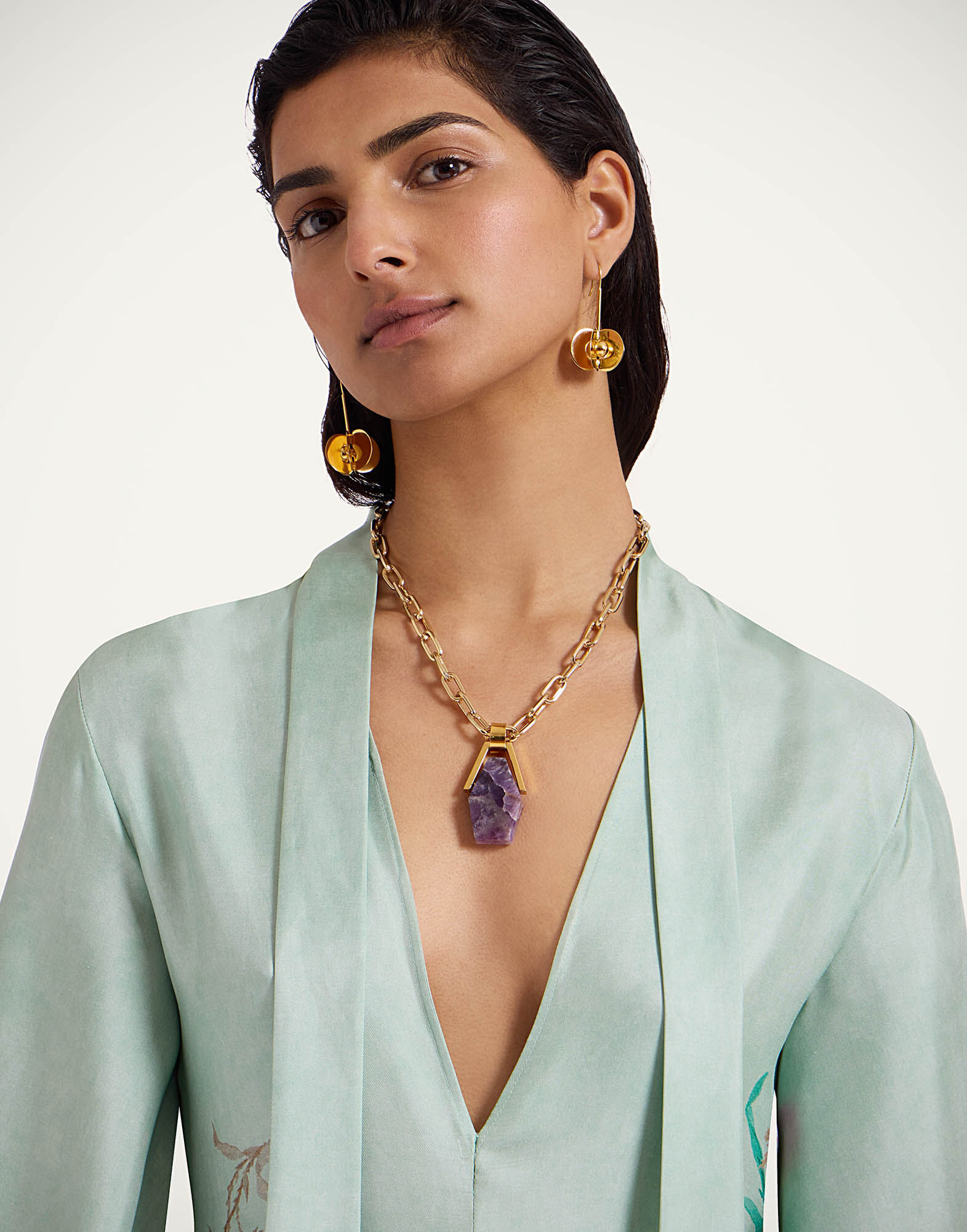 La DoubleJ Magnifico Dress Heath Plac&eacute;e Mint DRE0232SIL001HEA03GR11