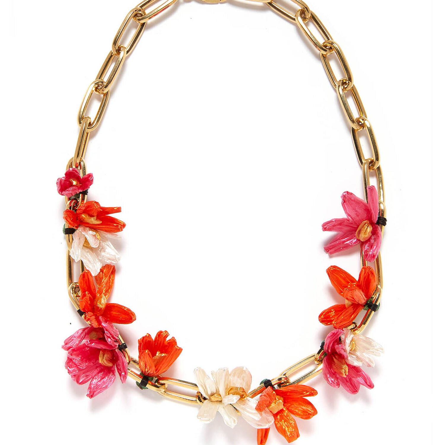 La Doublej Flora Necklace In Multicolor Rosa/arancio/bianco
