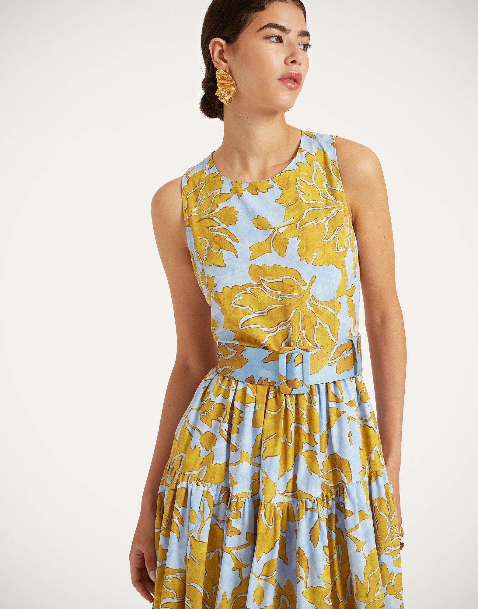 La DoubleJ Sleeveless Big Dress Tangle Light Blue DRE0185COT039TAN01BU01