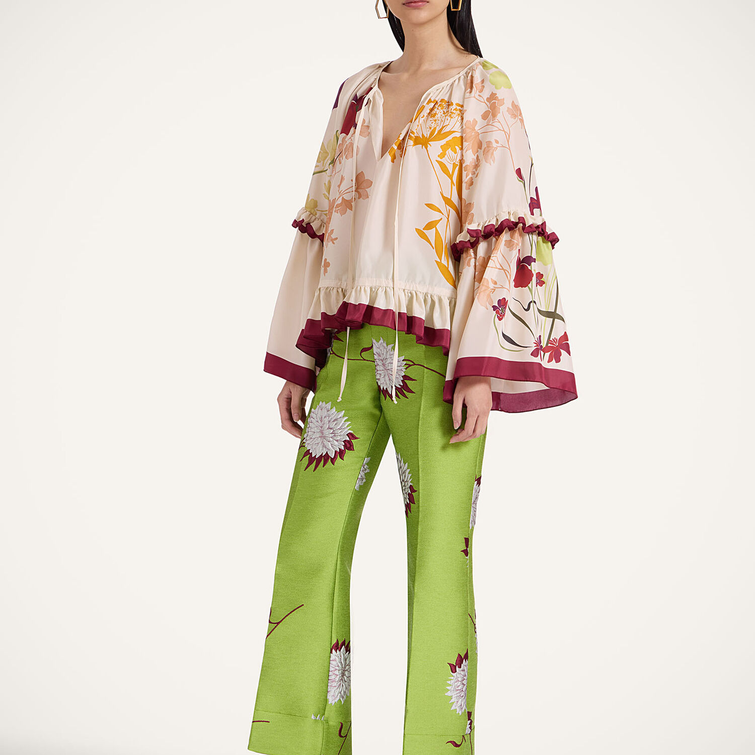 La Doublej Ruffled Blouse In Corsage Placée Ivory