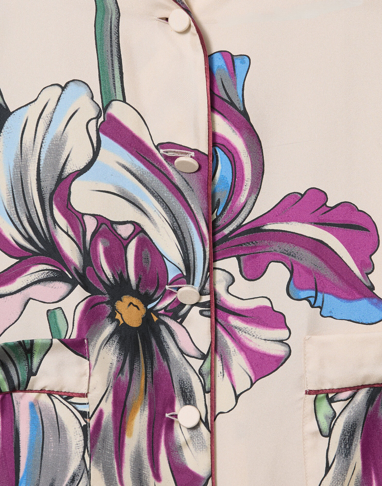 La DoubleJ Pajama Shirt Iris Ivory SHI0077SIL001IRS01WH04